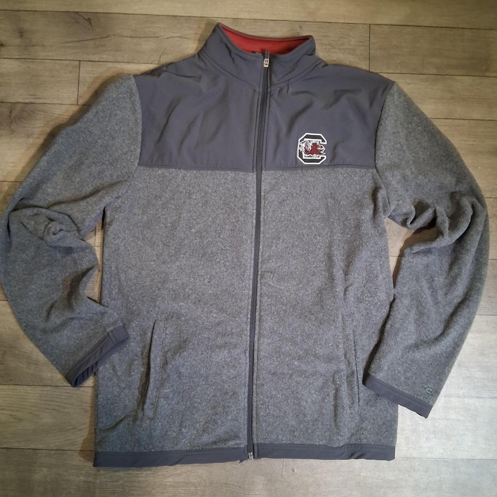 South Carolina Gamecocks gray fleece jacket with darker gray Medium